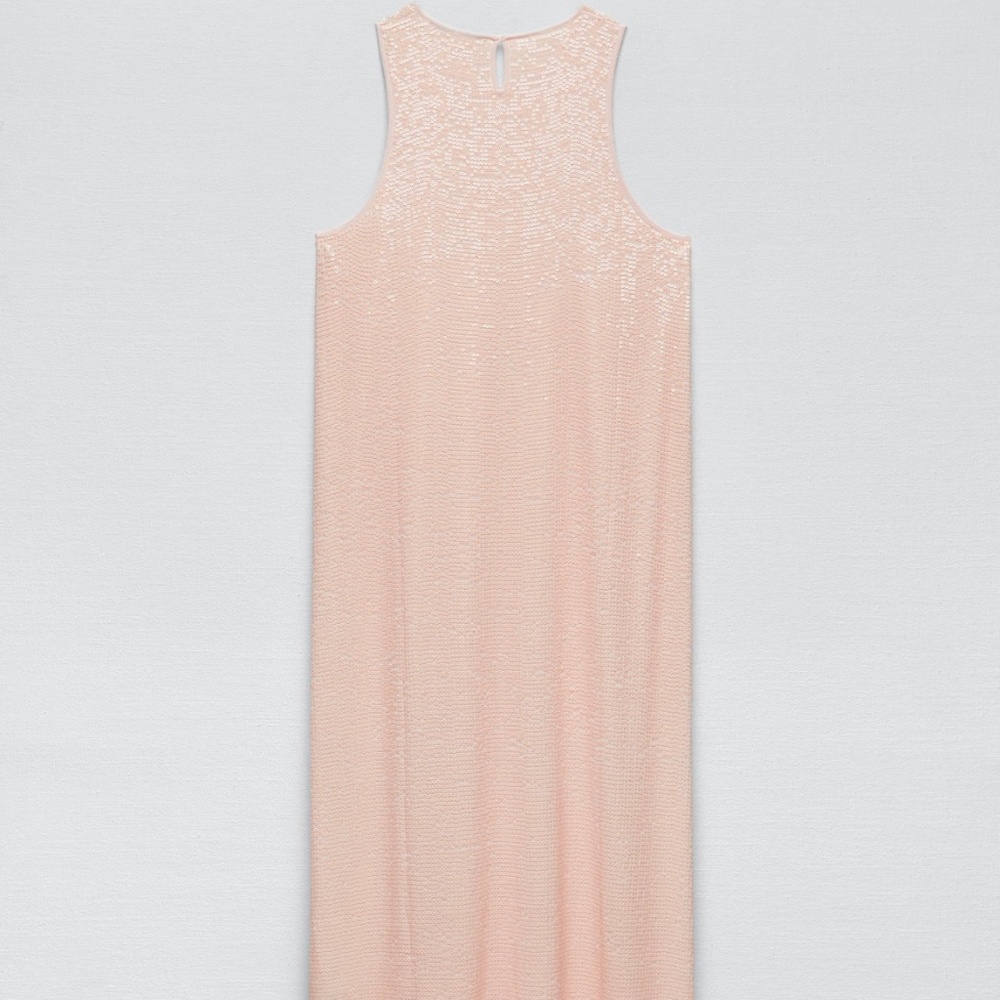 Zara limited edition sequins baby pink dress you cannot miss - Picture 7 of 8